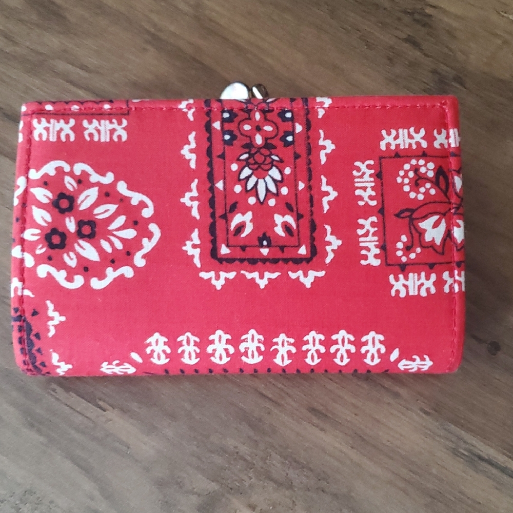 Vintage Red Bandana Print Wallet